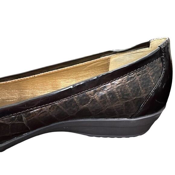 Circa Joan & David Luxe Finton Patent Leather Wedge Square Toe Shoes Loafer 10.5 - Picture 4 of 16